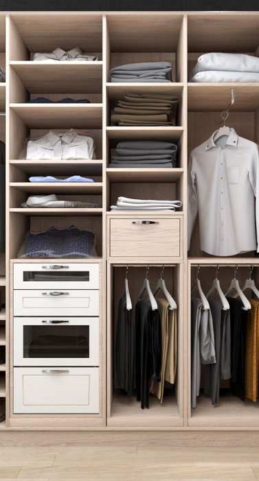 Closet-and-Beyond-minimalist-wooden-reach-in-closet